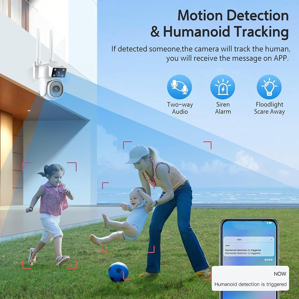 Outdoor Wifi Dual-Lens Camera With Night Vision And Remote Control-1915196517782786055