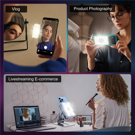 V17 Live Broadcast Magnetic Phone Photography Lamp With Rgb Led Fill Light-1915198062293291010