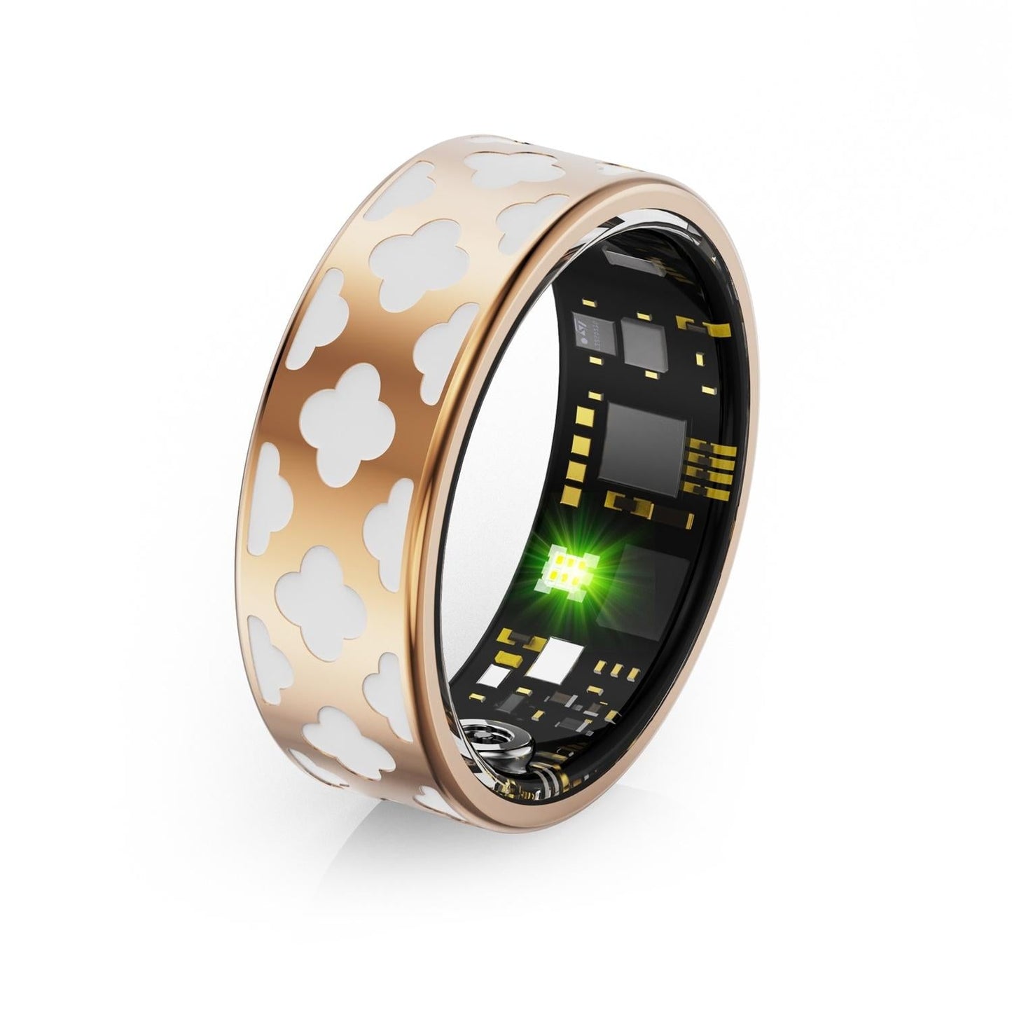 Smart Ring With Heart Rate Blood Oxygen Sleep Monitoring - Multiple Sports Modes - Rose Gold - Size 13-1915197138258759682