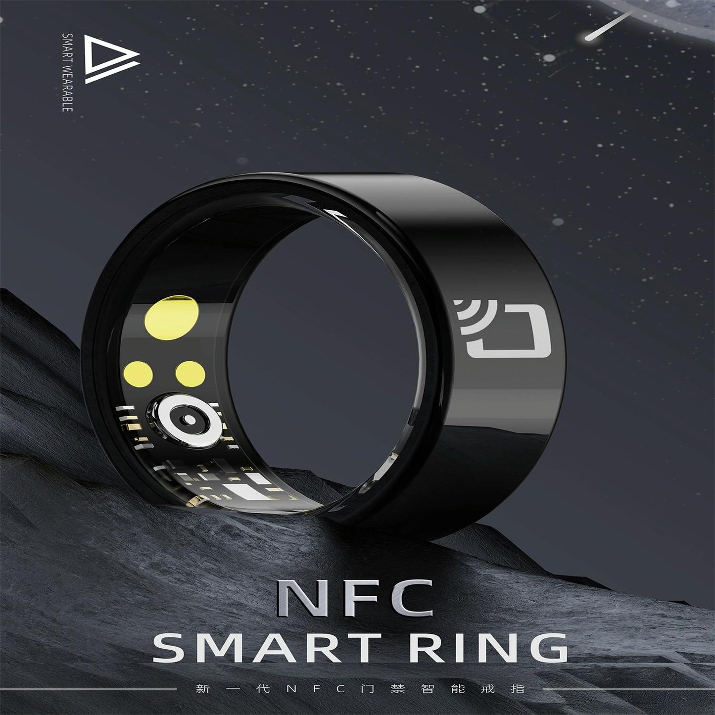Smart Ring With Heart Rate Blood Oxygen Sleep Monitoring And Multiple Sports Modes - Black Size 13-1915196929600524289