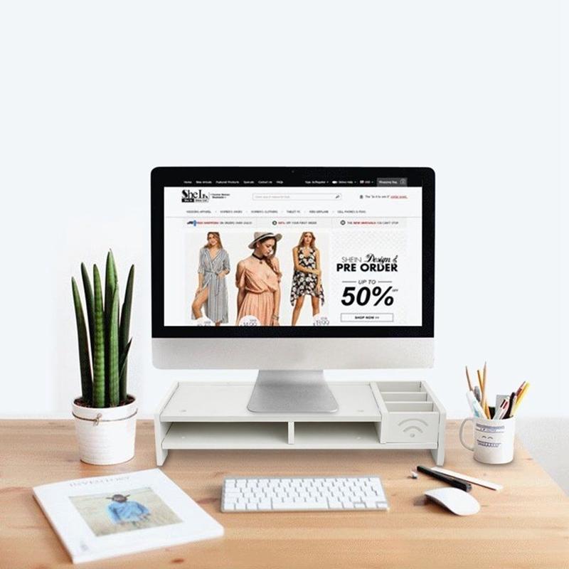 Versatile Desktop Monitor Stand - Sturdy Wood Riser For Laptop Notebook Tv-1915197919238164480