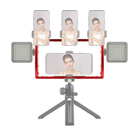 Diving Dual Handheld Grip Bracket Stabilizer Extension Phone Clamp Camera Rig Cage Underwater Case For Gopro Hero9 /8 /7 - Red-1915198279256248322