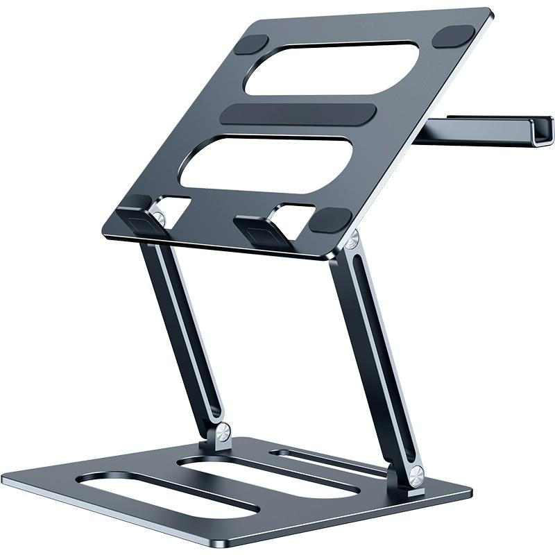 Adjustable Metal Notebook Stand - Gray Desktop Support-1915196691737350144