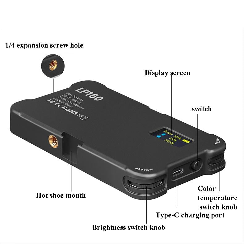 Portable Dual-Temperature Pocket Fill Light With 180 Leds For Mobile Photography-1915197419168075779