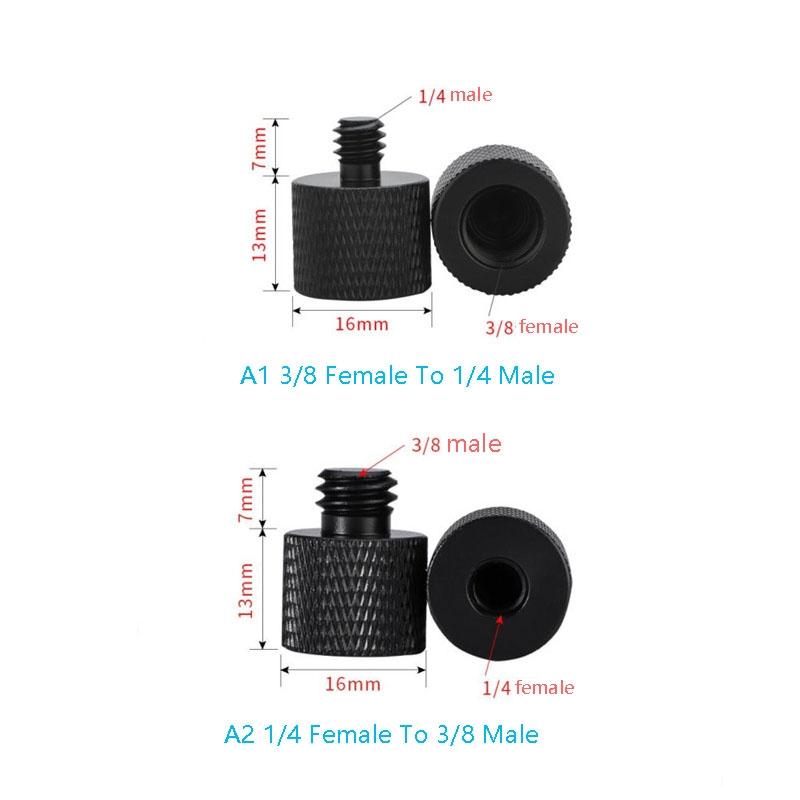 10-Pack 1 / 4 To 3 / 8 Screw Adapter - Black-1915197820097400834
