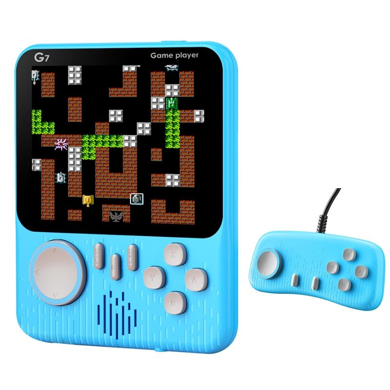 Ultra-Thin Handheld Game Console With 666 Built-In Games - Double Blue 3.5 Inch-1915197952100536320