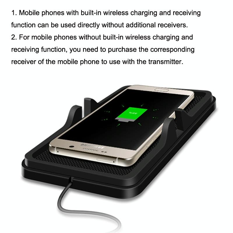 Wireless Car Charger With Anti-Slip Pad - 2 In 1 - 15W - Black-1915196883341545475