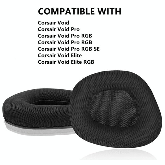 Black Ice Leather Earpads For Corsair Void Pro Elite - 2 Pack-1915197169732816898