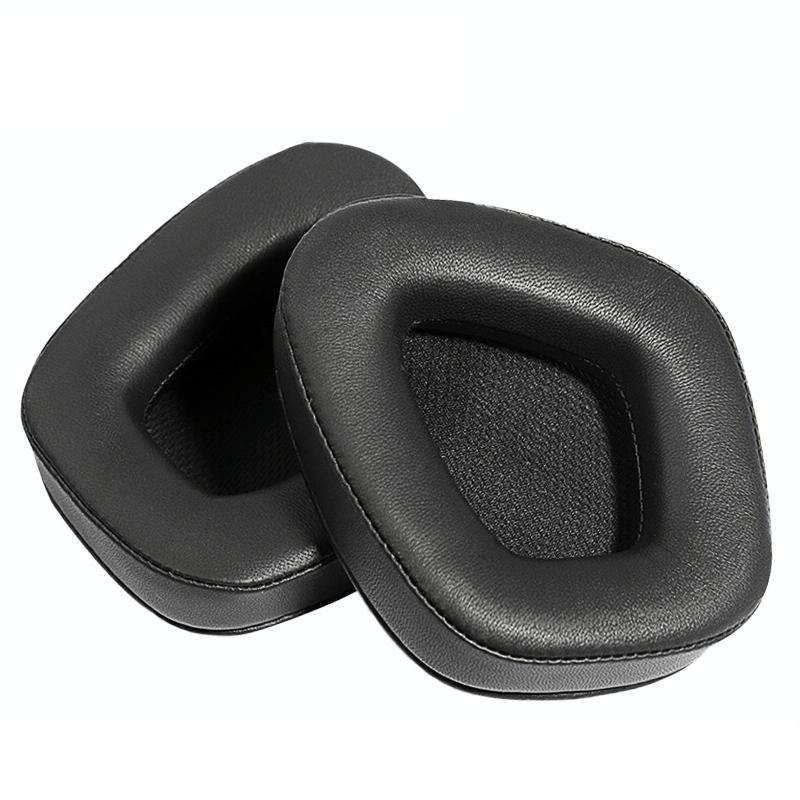 Black Lamb Leather Earpads For Corsair Void Pro Elite - Set Of 2-1915197266432495616