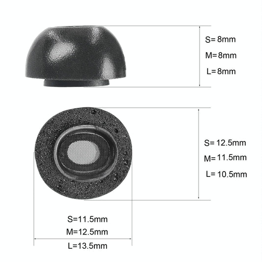 2-Pack Memory Foam Ear Caps For Tws Airpods Pro - Medium Gray-1915197625511055362