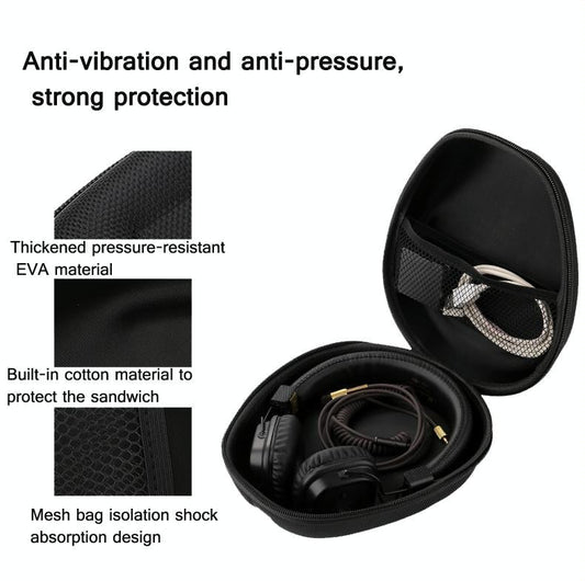 Compact Headphone Storage Bag - Black-1915198099429658626