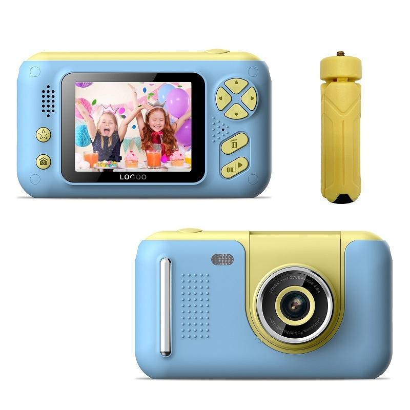 Kids' 2.4 Reversible Hd Photo Camera With Bracket - Yellow / Blue-1915197839022100480