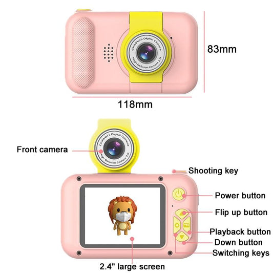 Reversible Mini Hd Child Camera With 8G Card Reader - Blue-1915197626119229442