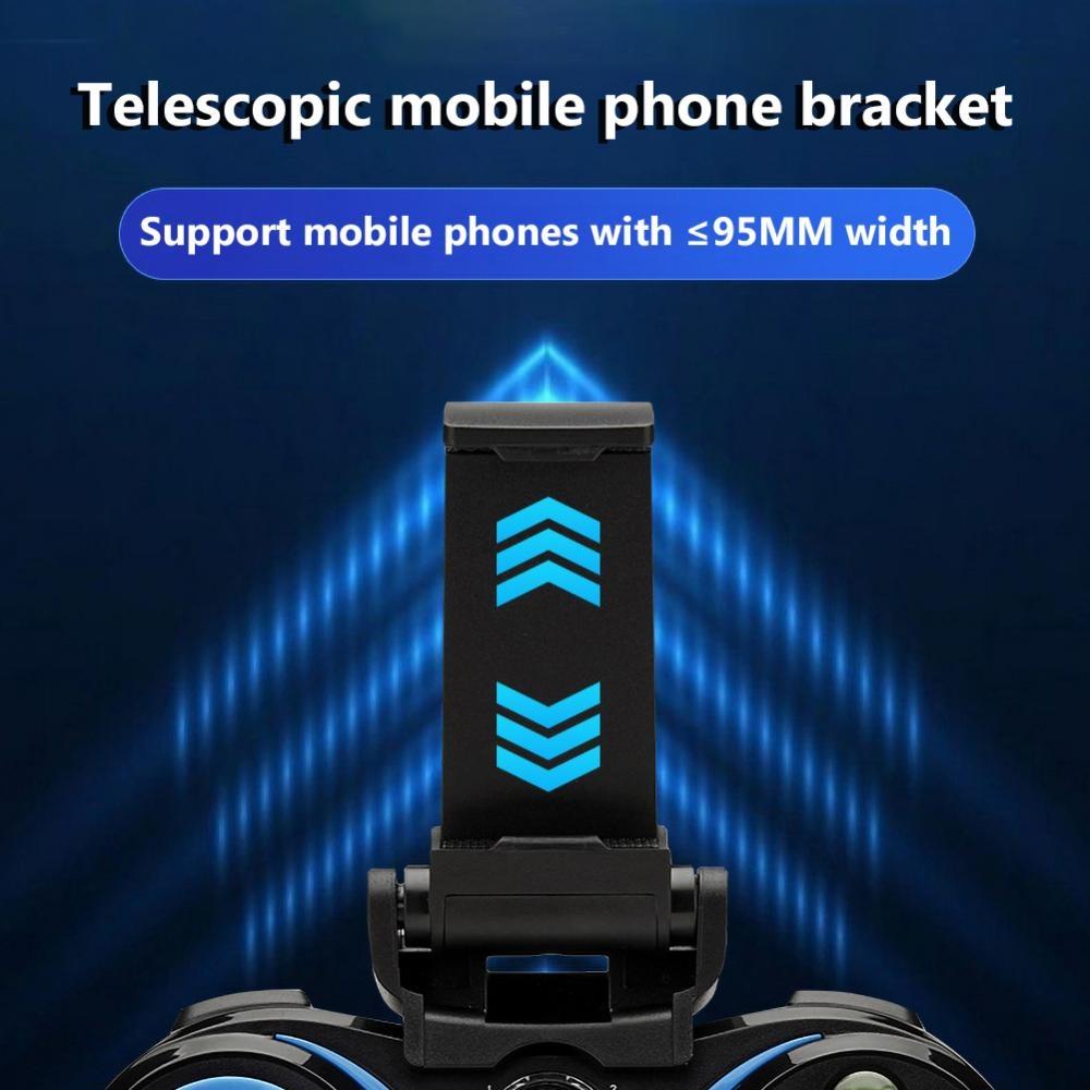 Wireless Bluetooth Game Handle For Android / Ios Phones With Holder - Blue / Black-1915196892803895300