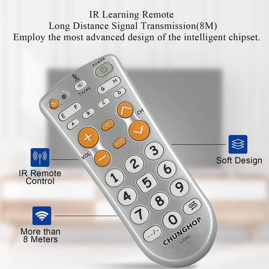 Universal Infrared Tv Remote Control - Learn Function-1915197949596536834