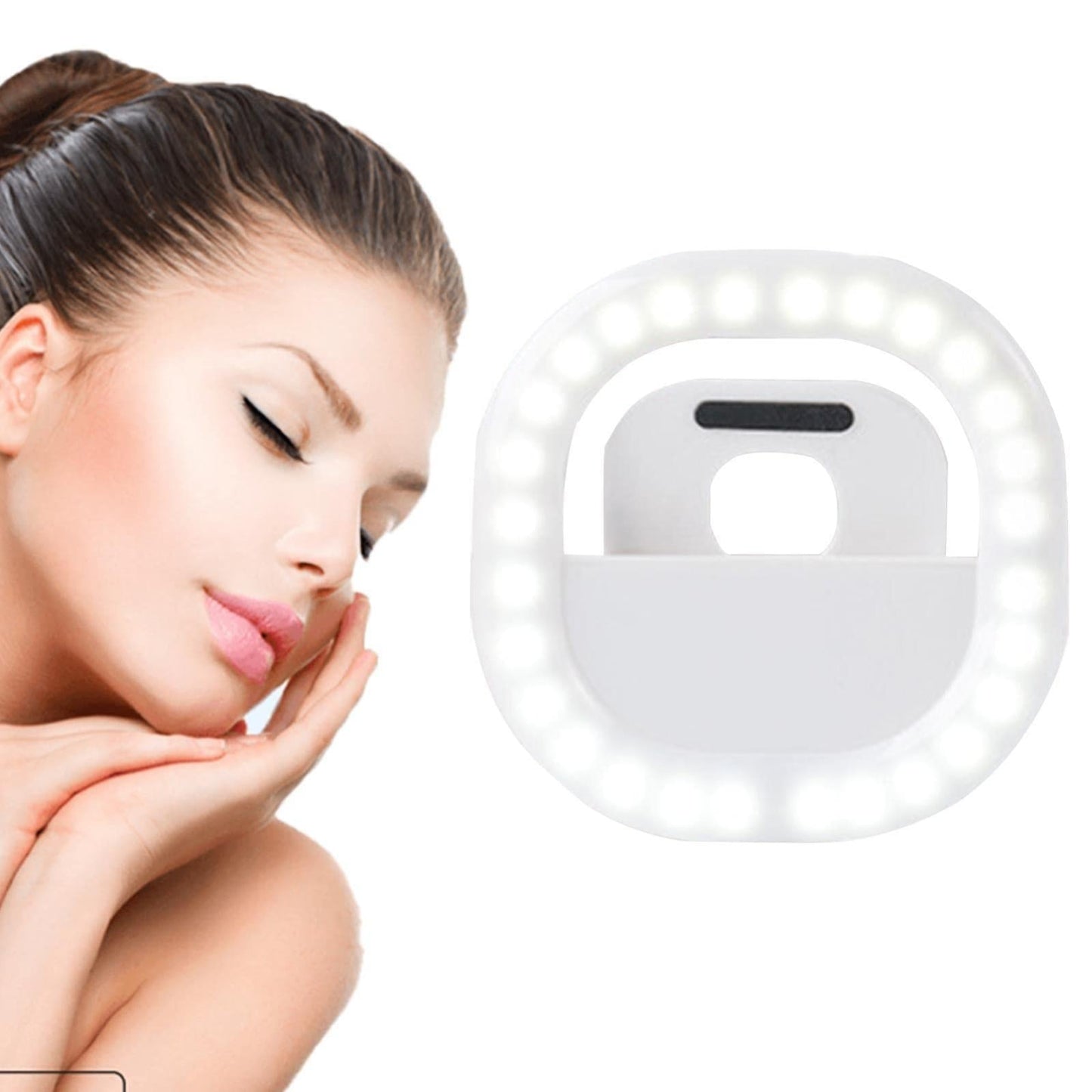 Rechargeable Clip-On Selfie Light For Mobile Phones - Blue-1915196515001962497