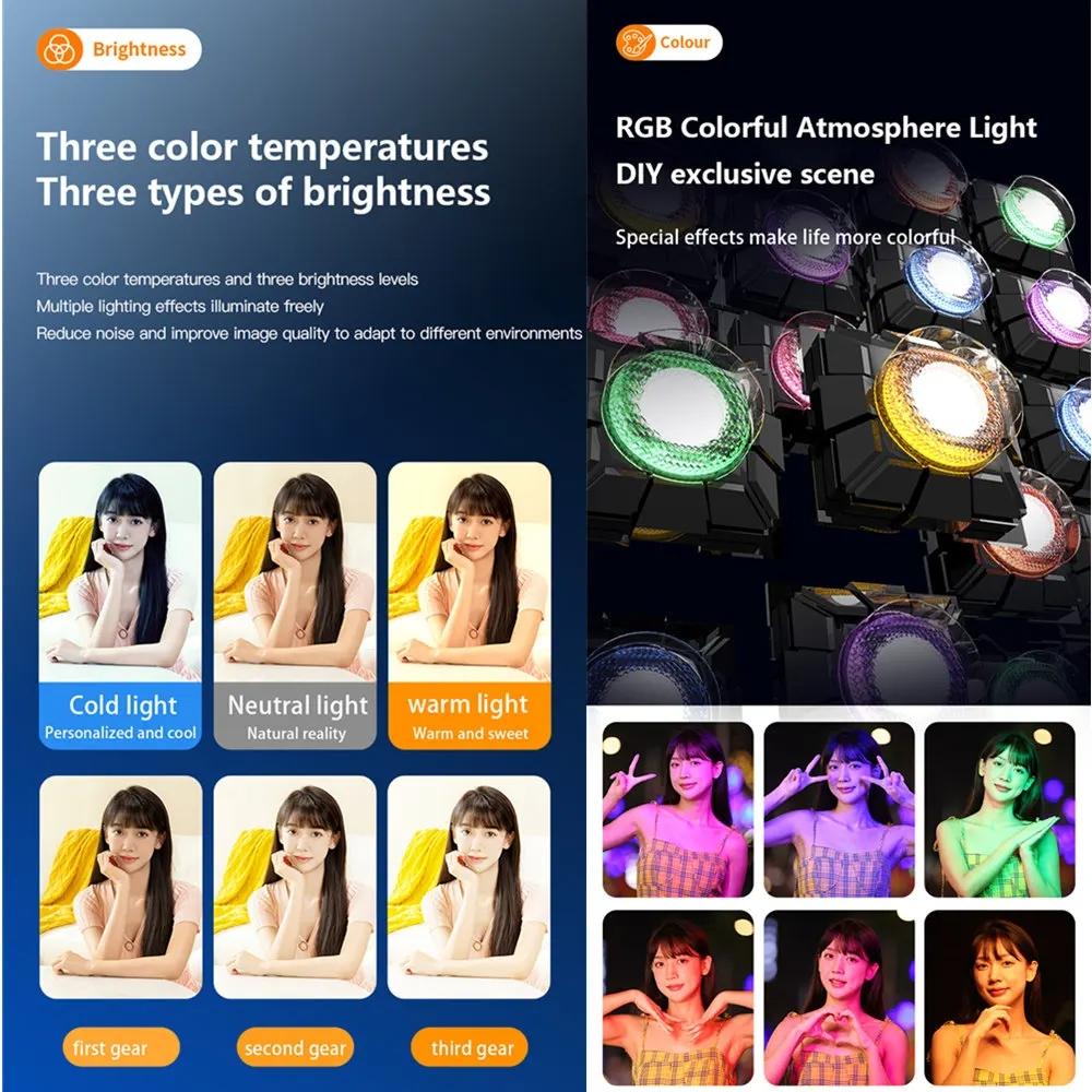 Mini Rgb Fill Light With Phone Holder - White-1915196901762928643