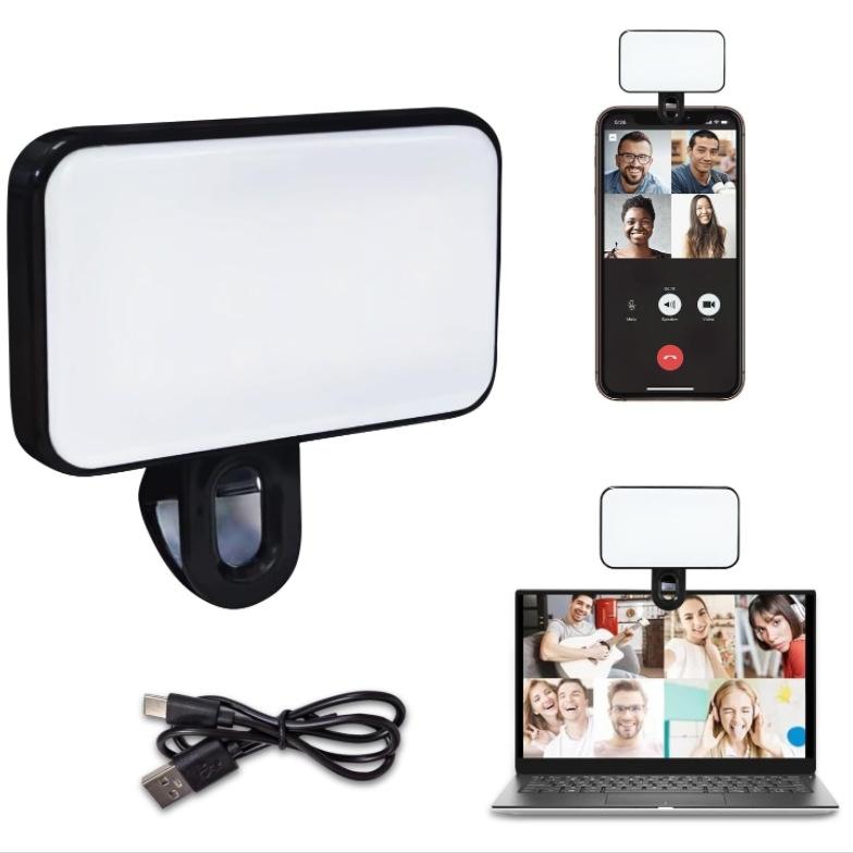 Rechargeable Selfie Light For Phone Laptop Tablet - Black-1915196947526979593