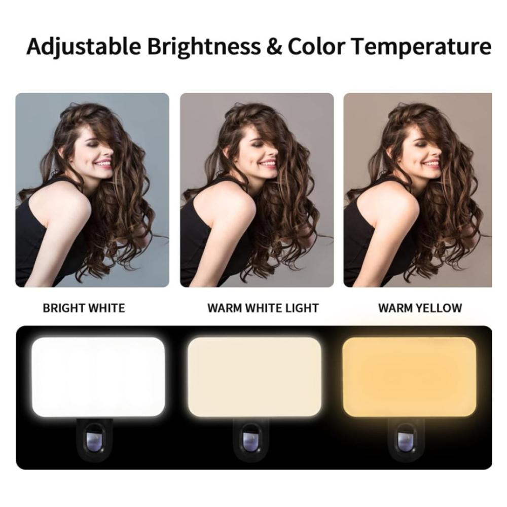Rechargeable Selfie Light For Phone Laptop Tablet - Black-1915196947526979587