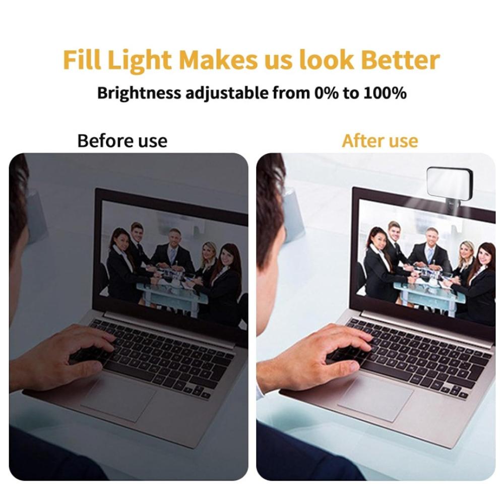 Rechargeable Selfie Light For Phone Laptop Tablet - Black-1915196947526979588