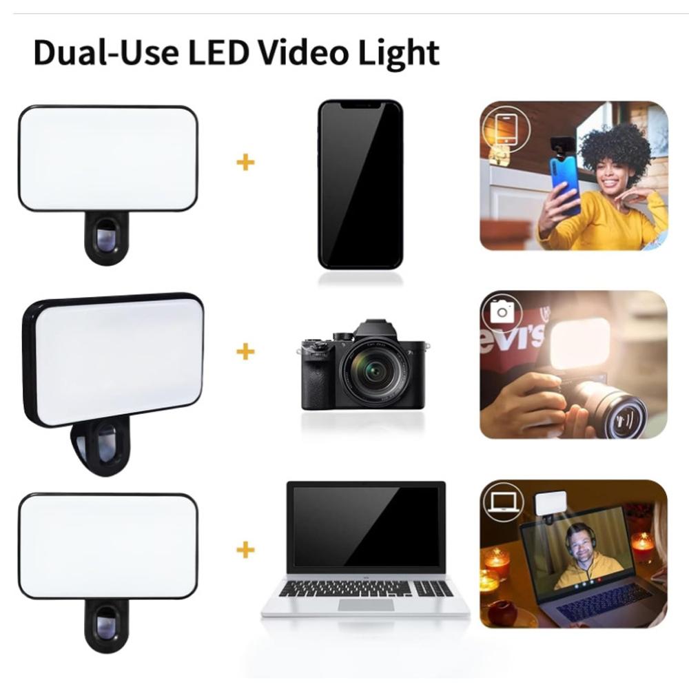 Rechargeable Selfie Light For Phone Laptop Tablet - Black-1915196947526979589