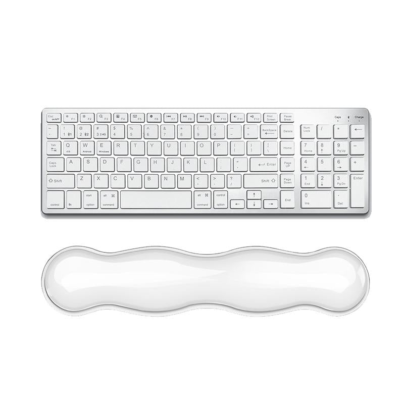 Large Green Silicone Keyboard Wrist Rest & Mouse Pad - Small Transparent Gray