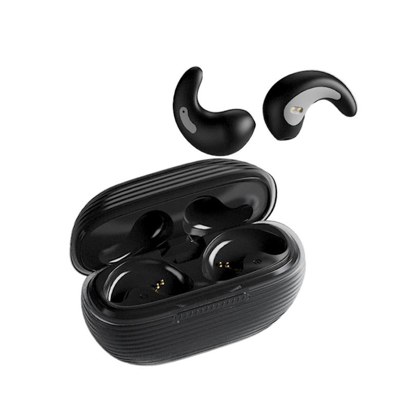 Bluetooth Earphones with Charging Case for Restful Sleep - Black Wih Silicone Case