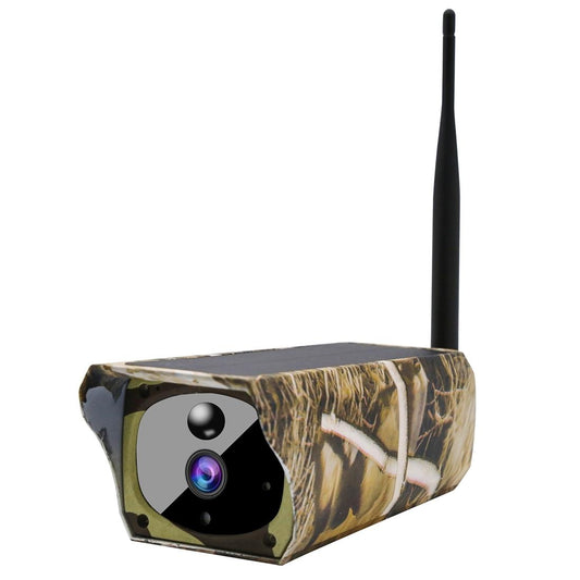 1080P Hd Solar Wifi Camera With Motion Detection & Night Vision - Maple Leaf Pattern