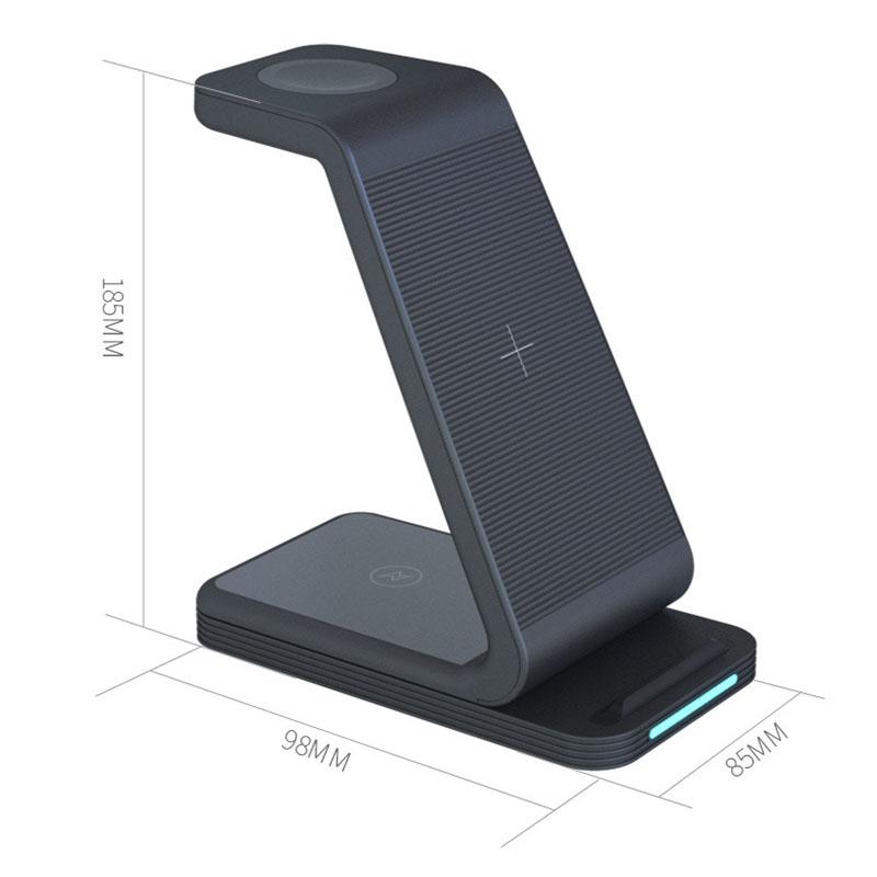 3 In 1 15W Vertical Wireless Charger - Black