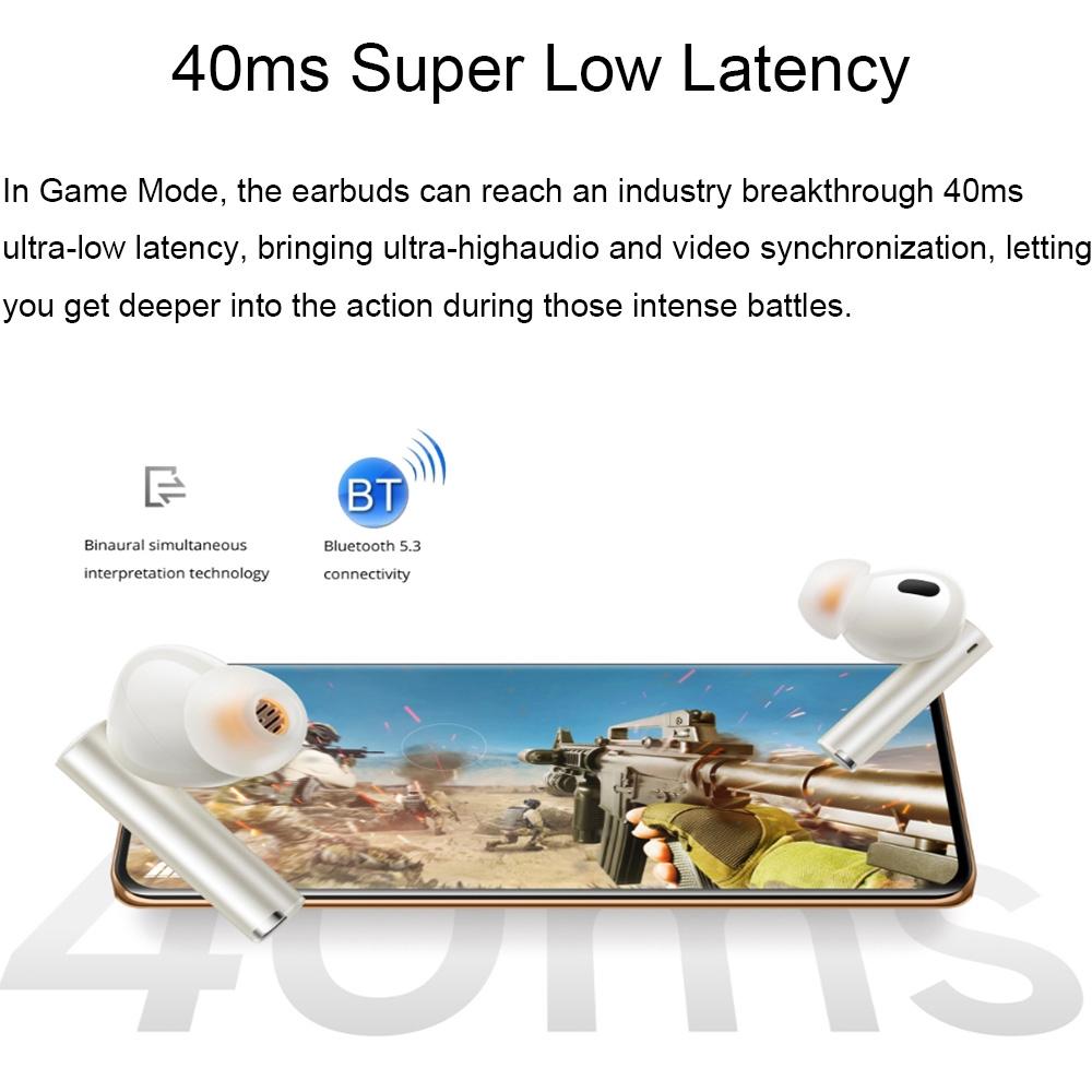 Wireless Bluetooth Earphones with 3d Spatial Sound and Active Noise Reduction - Gold White