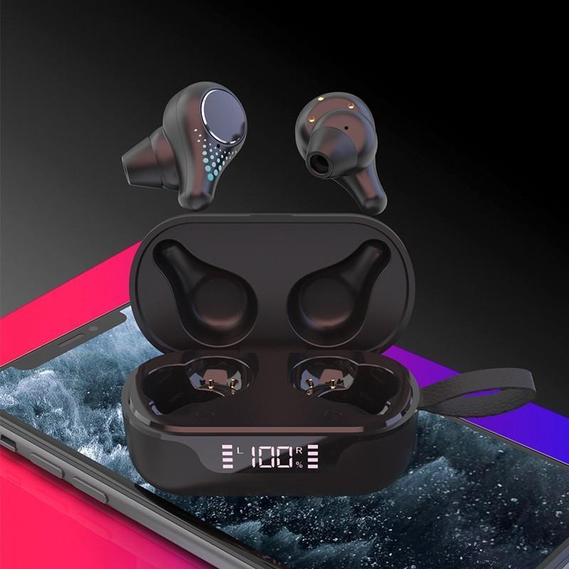 Waterproof T8 Wireless Bluetooth Earbuds with Led Display - Black