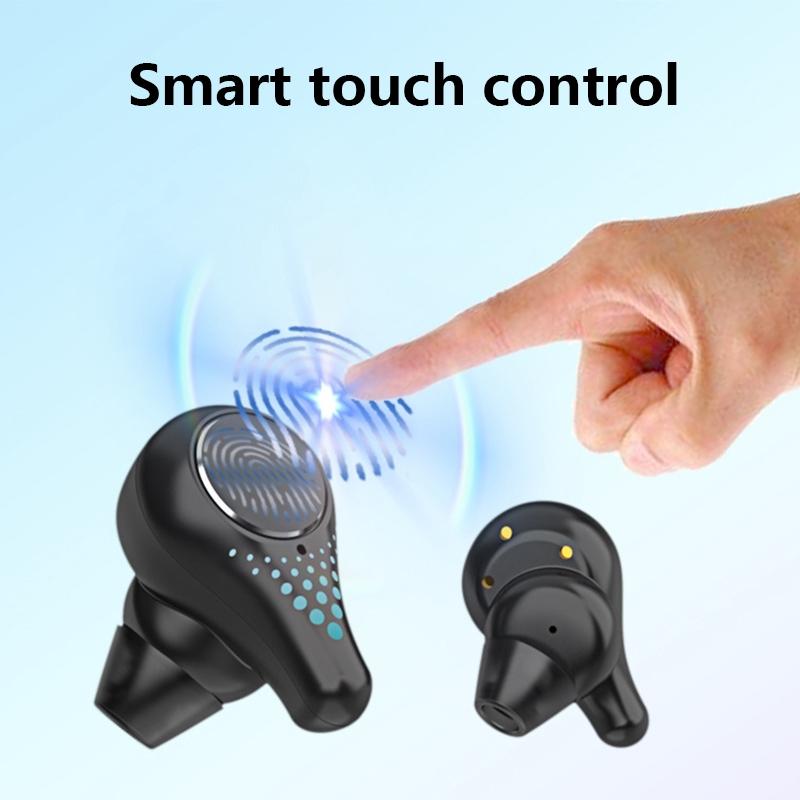 Waterproof T8 Wireless Bluetooth Earbuds with Led Display - Black