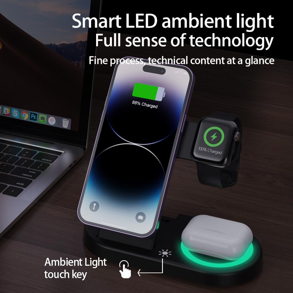 4 In 1 Magnetic Wireless Charger Black