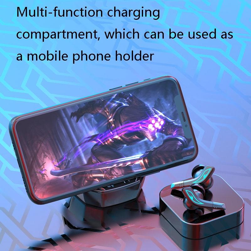 Wireless Bluetooth 5.2 Earphones with Low Delay and Hi-fi Sound Black with Breathing Light