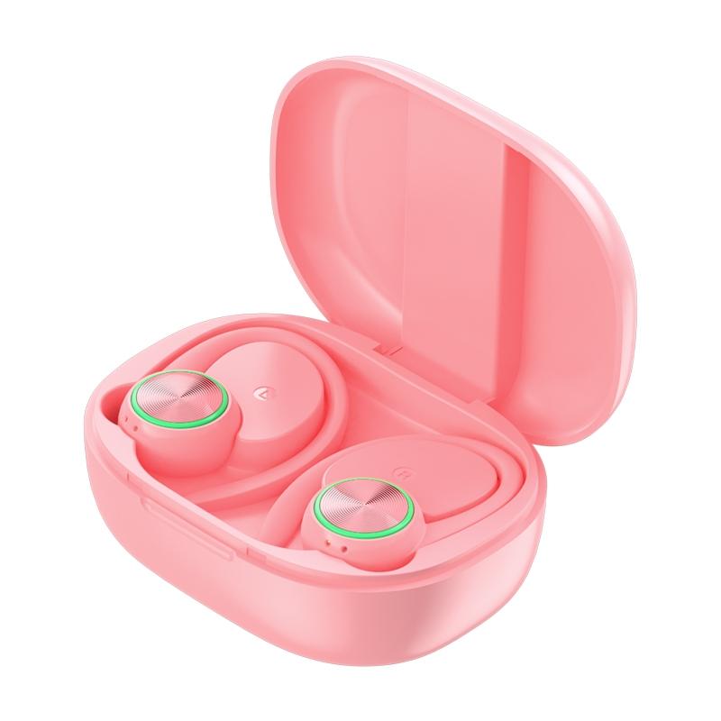 Wireless Bluetooth Earphones with Charging Bin and Digital Display - Black