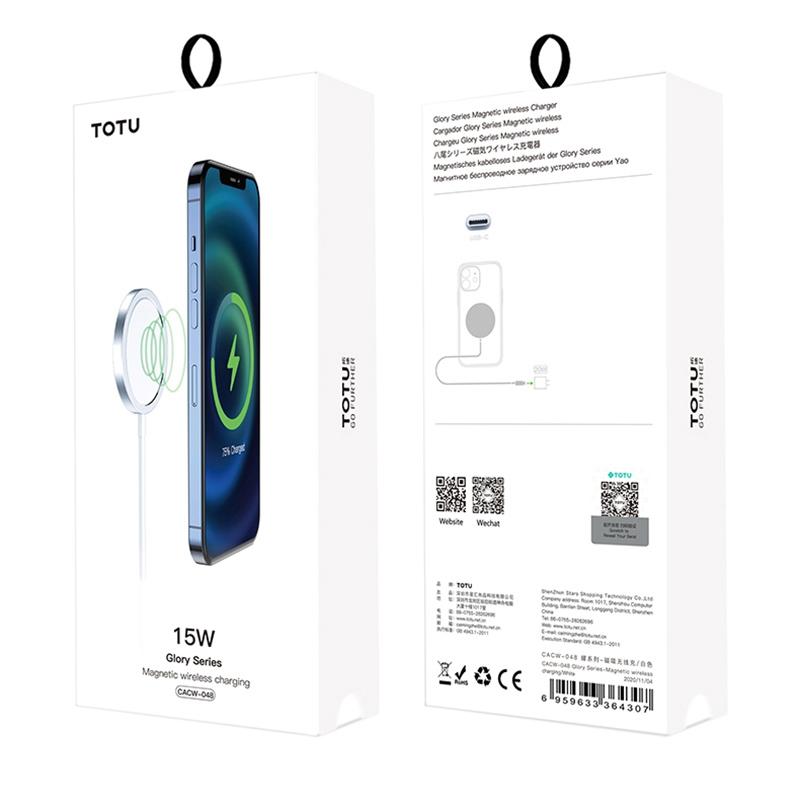 15W Magnetic Wireless Charger White