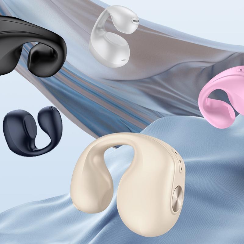 Wireless Dual Ear Bone Conduction Bluetooth Earphones - Mini Sport Clip - Black
