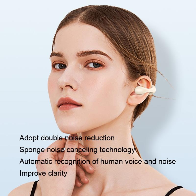 Wireless Dual Ear Bone Conduction Bluetooth Earphones - Mini Sport Clip - Black