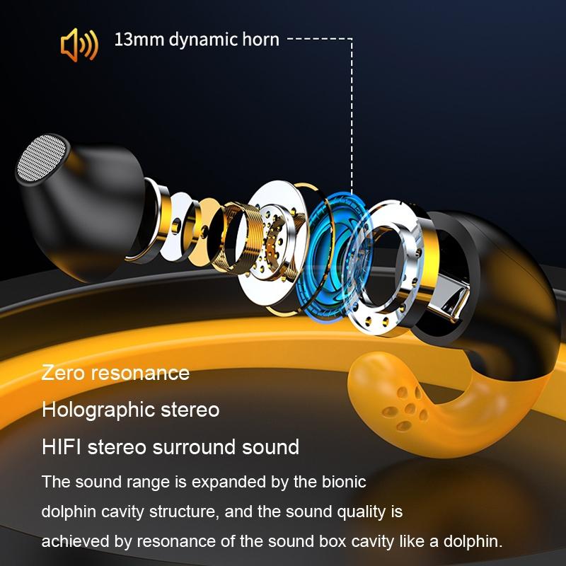 Wireless Ear Clip Bluetooth Headset with Led Display - Noise Reduction