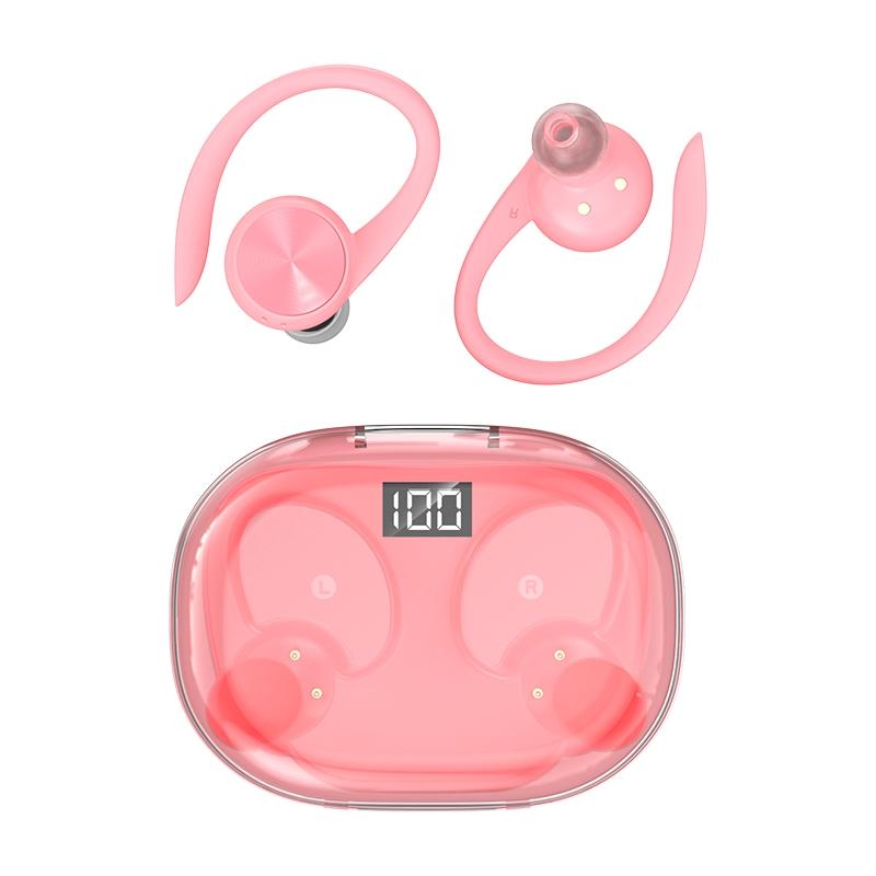 Wireless Earphones with Digital Display and Charging Case - Black