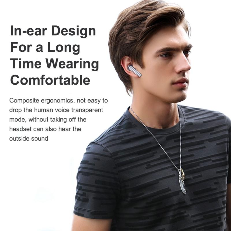 Wireless Anc Bluetooth Earphones - Active Noise Reduction - Black