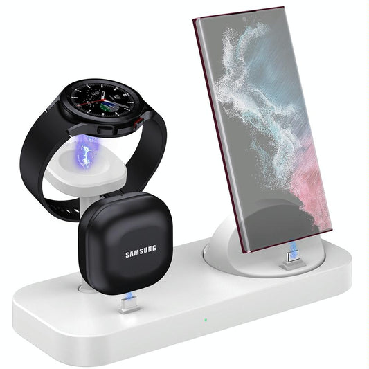 4 In 1 Type C Charging Stand For Samsung Watch And Galaxy Buds - White