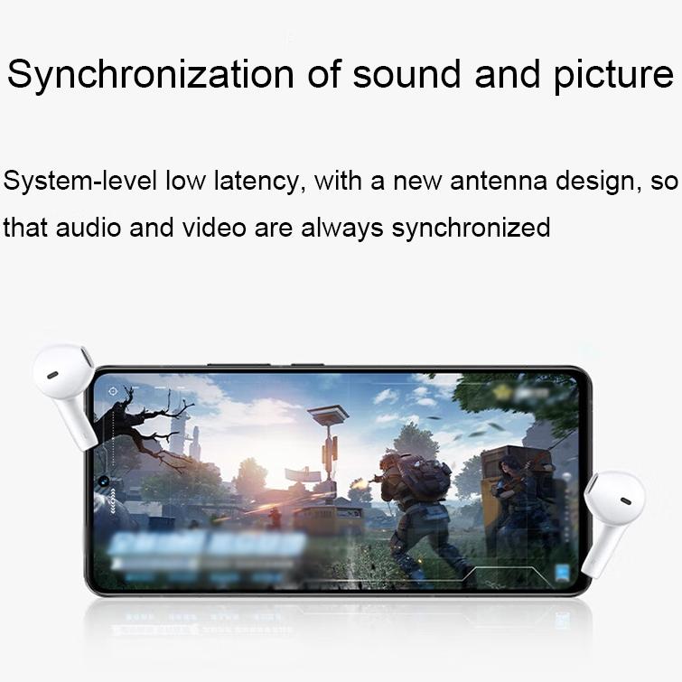 Wireless Dual Mic Tws Air Earphones with Noise Reduction - White