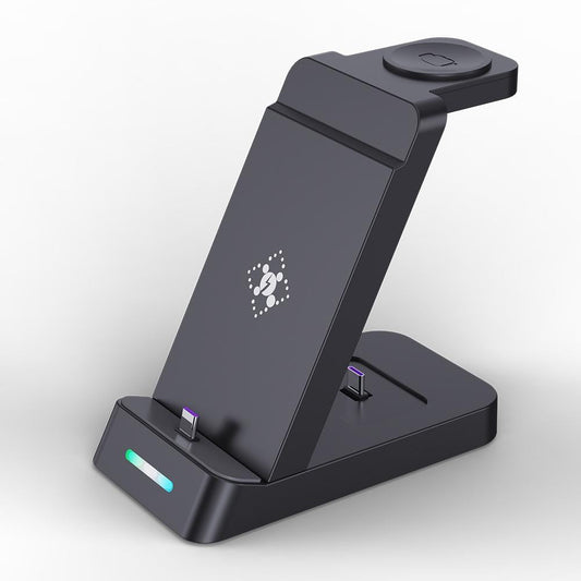 18W 3 In 1 Vertical Charging Stand For Samsung Watch And Galaxy Buds - White