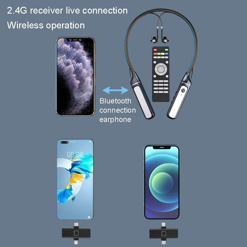 Wireless Sports Earphones with Bluetooth 5.3 and Built-in Sound Card - Black