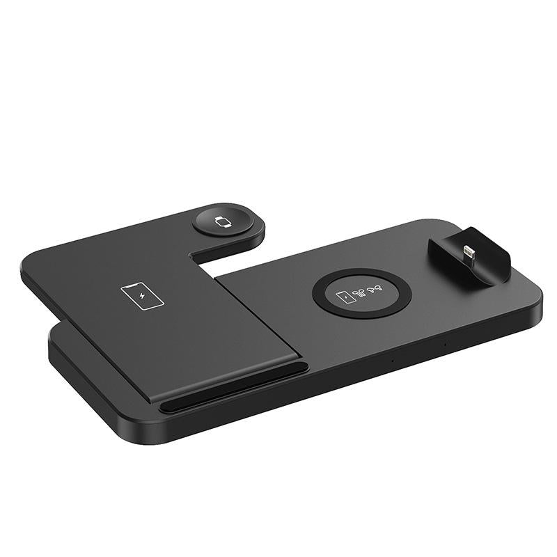 Foldable 4 In 1 Wireless Charger For Mobile Devices - Black