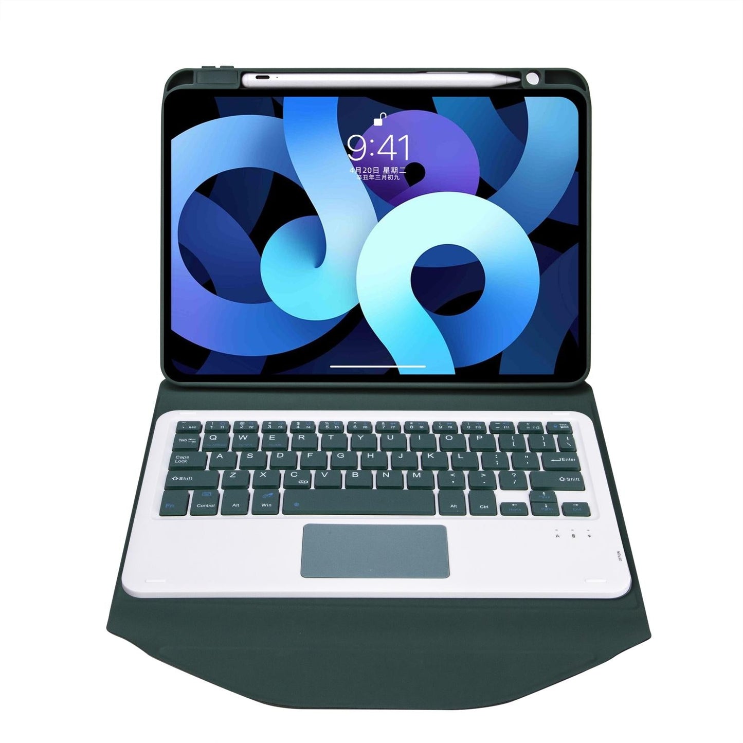 Bluetooth Keyboard Leather Case For Ipad Pro 11 With Pen Slot And Touchpad - Black