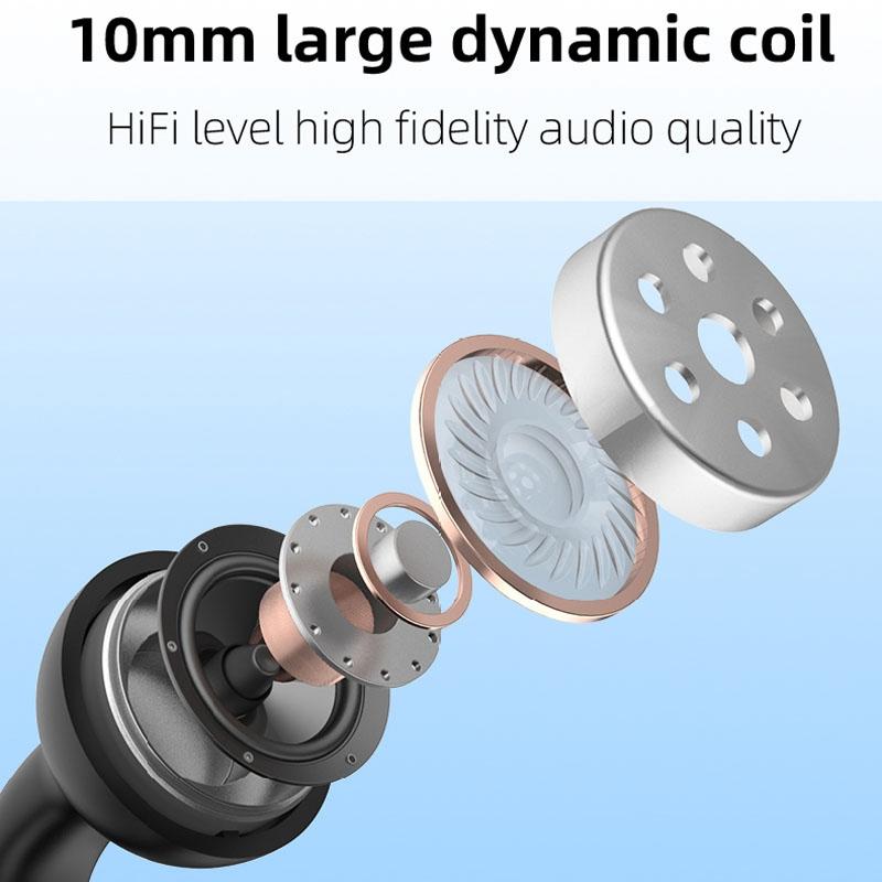 Wireless Single Ear Clip-on Bluetooth Earphone - M-s8 - Black