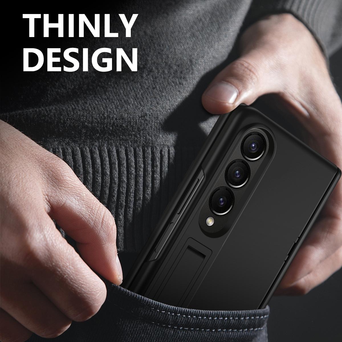 For Samsung Galaxy Z Fold4 5G Shockproof Case With Holder - All-Inclusive - Green