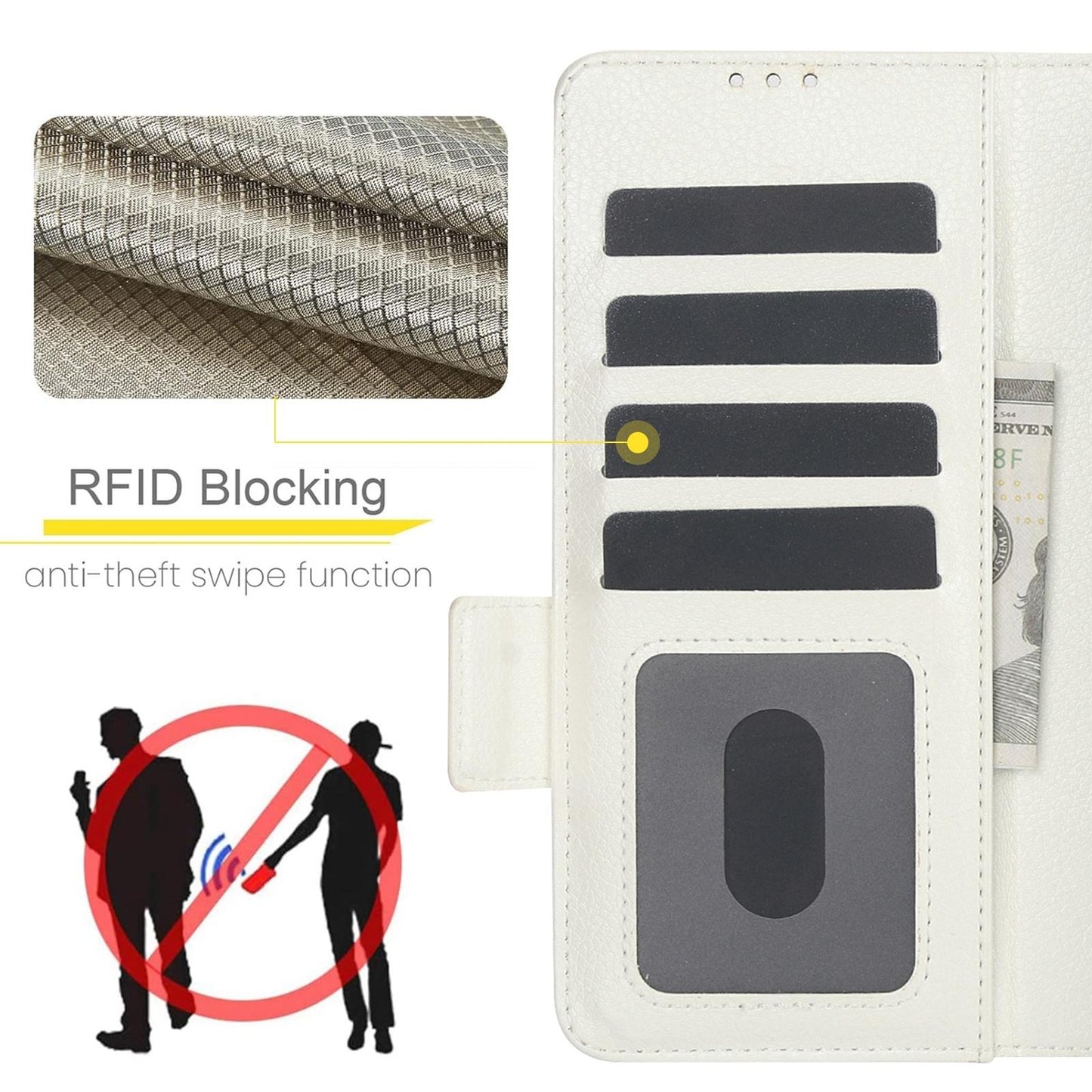 For Samsung Galaxy Z Fold4 5G Leather Phone Case With Pen Slot - White